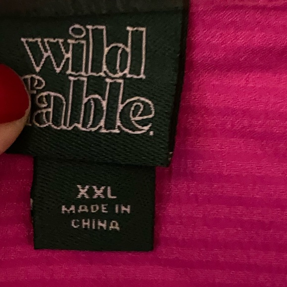 Wild fable shiny pink long sleeve shirt no buttons. XXL - Picture 2 of 7